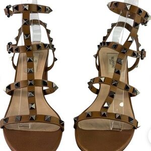 Valentino Tan Rockstud Women's Sandals